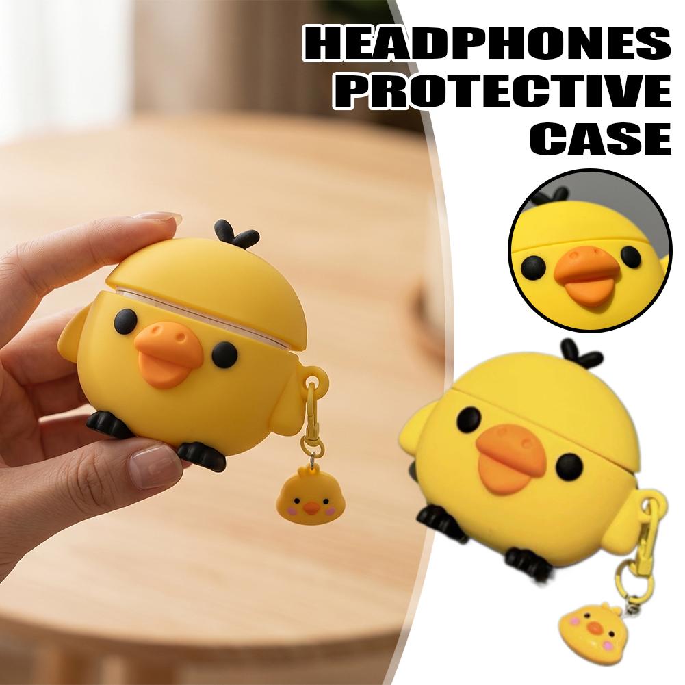 Airpod Case Cover - Cute 3D Yellow Chick Silicone AirPods