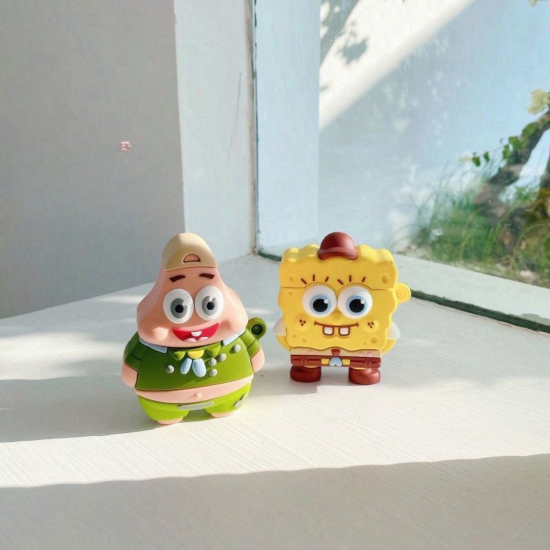 Airpod Case Cover - Cute SpongeBob Creative Silicone Case for