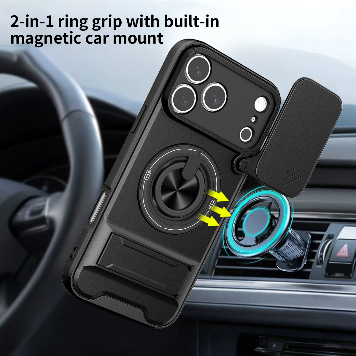 Magnetic Phone Case for IPhone - Phone Kickstand Ring recensie en prijs