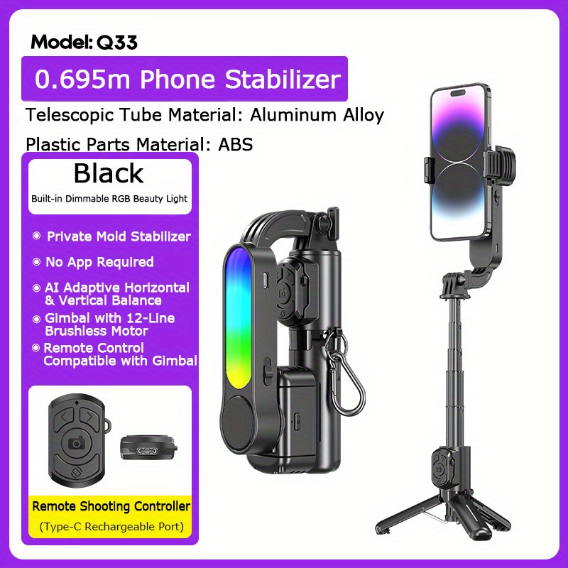 Q33 Smart Stabilizer Phone Sel - Selfie Stick Tripod recensie en prijs
