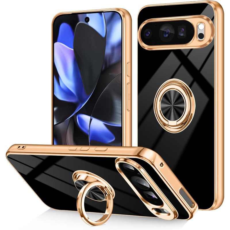 Fashion Slim Soft TPU Gold Pla - Phone Kickstand Ring recensie en prijs