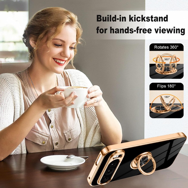 Fashion Slim Soft TPU Gold Pla - Phone Kickstand Ring recensie en prijs