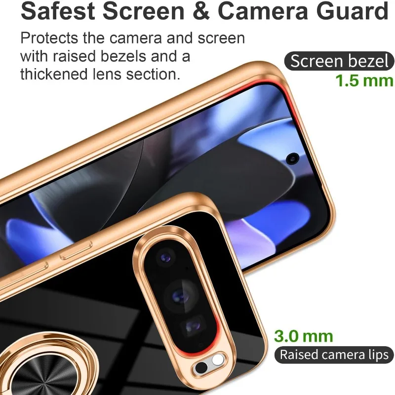 Fashion Slim Soft TPU Gold Pla - Phone Kickstand Ring recensie en prijs