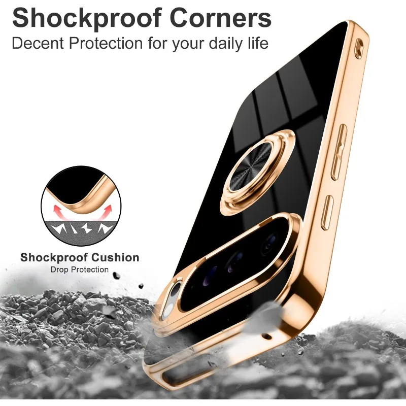 Fashion Slim Soft TPU Gold Pla - Phone Kickstand Ring recensie en prijs