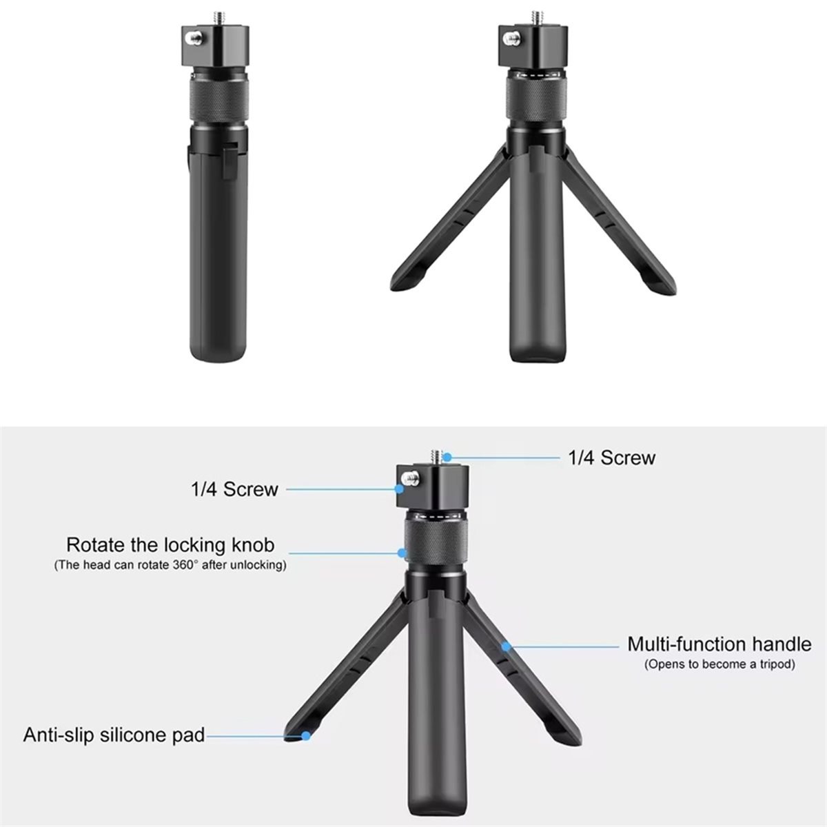 N05R Rotary Handle Desktop Tri - Selfie Stick Tripod recensie en prijs